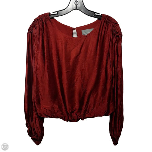 Top Long Sleeve By Anthropologie In Brown, Size: Xs