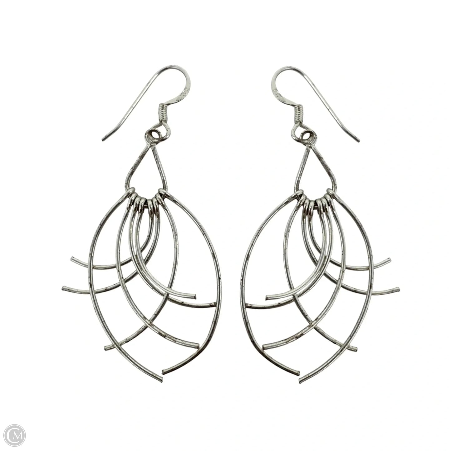 Sterling Silver Curved Wire Drop Earrings Sterling Silver By Primrose