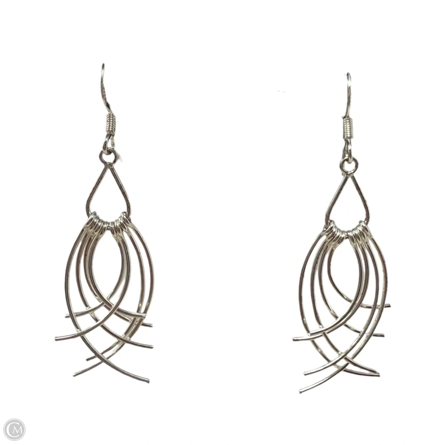 Sterling Silver Curved Wire Drop Earrings Sterling Silver By Primrose