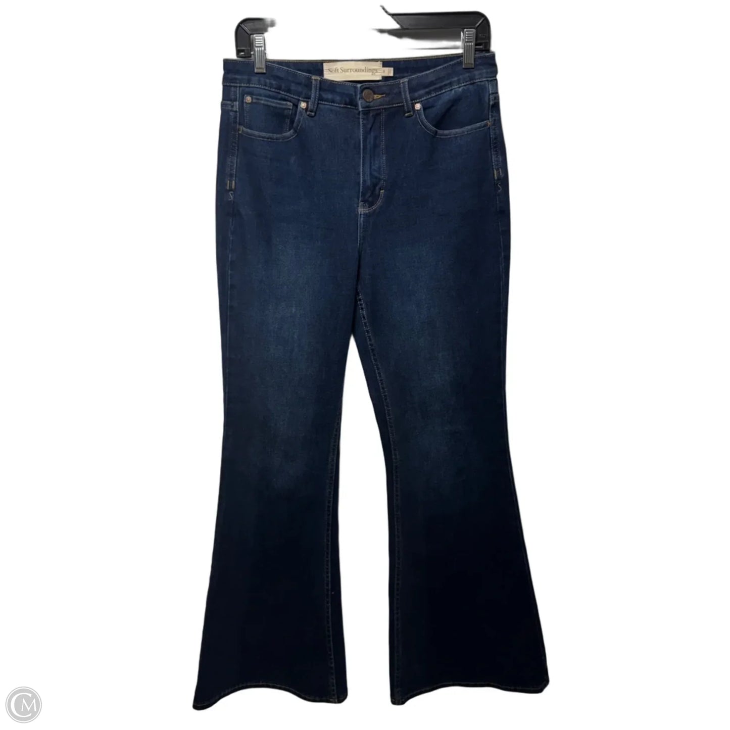 Jeans Flared By Soft Surroundings In Blue Denim, Size: 10