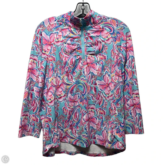 Athletic Top Long Sleeve Collar By Stella Parker In Multi-colored, Size: Xl