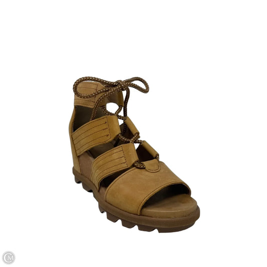 Joanie II Lace Wedge Sandals By Sorel In Brown, Size: 6