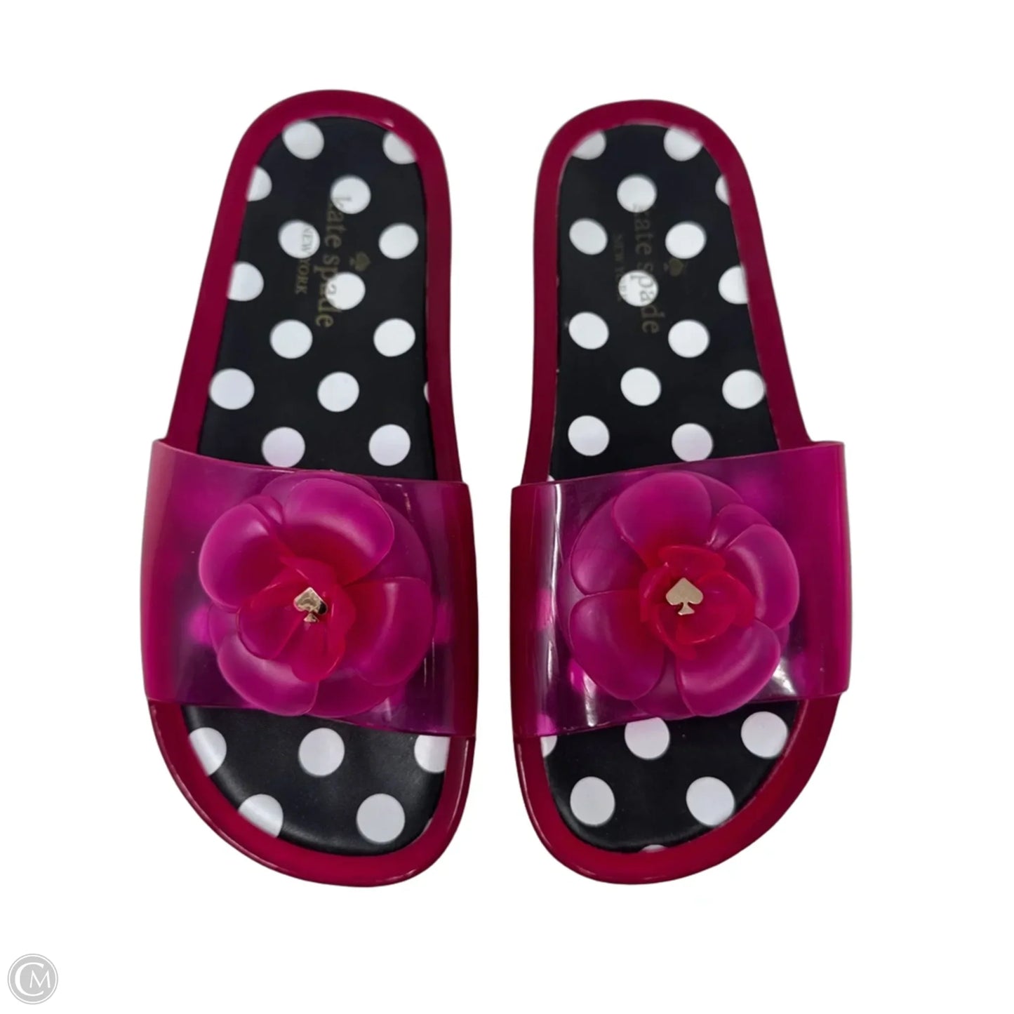 Jelly Flower Slide Sandals Designer By Kate Spade In Pink, Size: 8