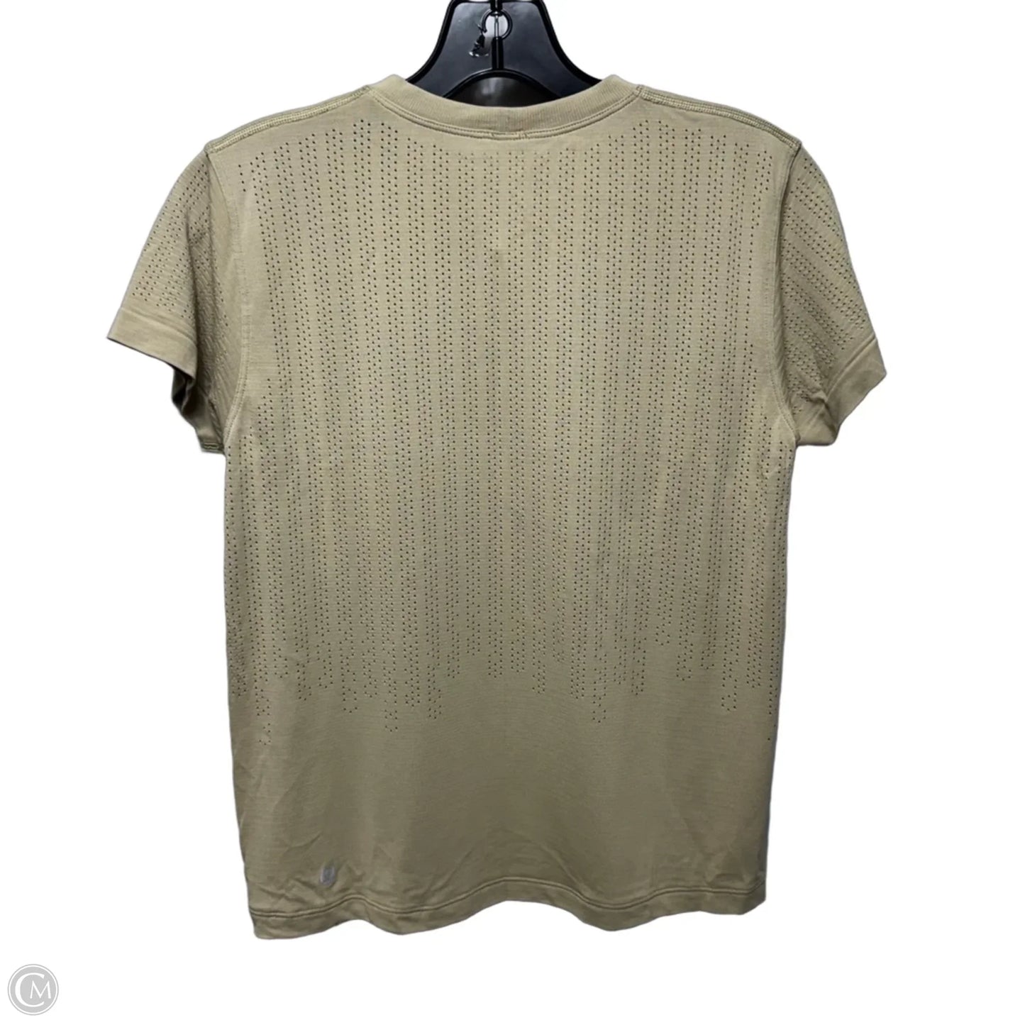 Perforated Athletic Top Short Sleeve By Lululemon In Tan, Size: 4