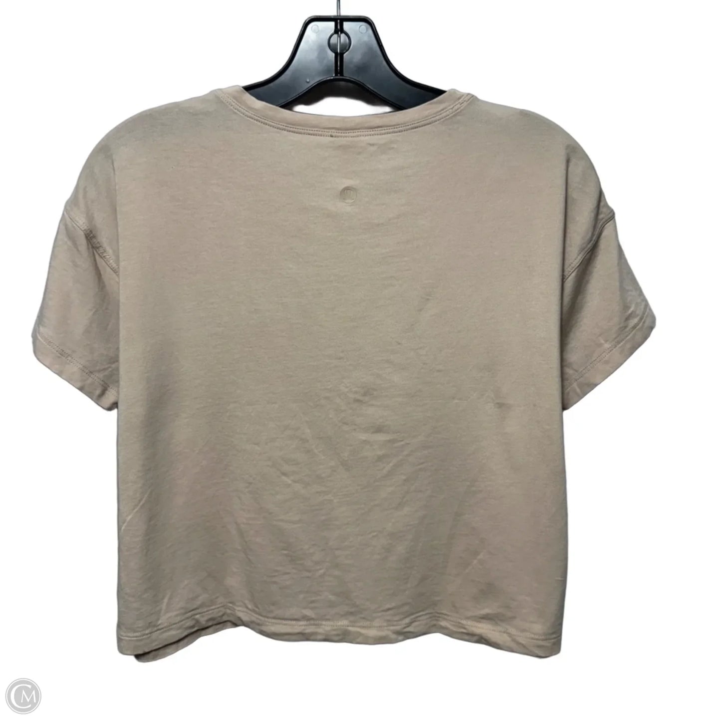 Cropped Athletic Top Short Sleeve By Lululemon In Tan, Size: 6