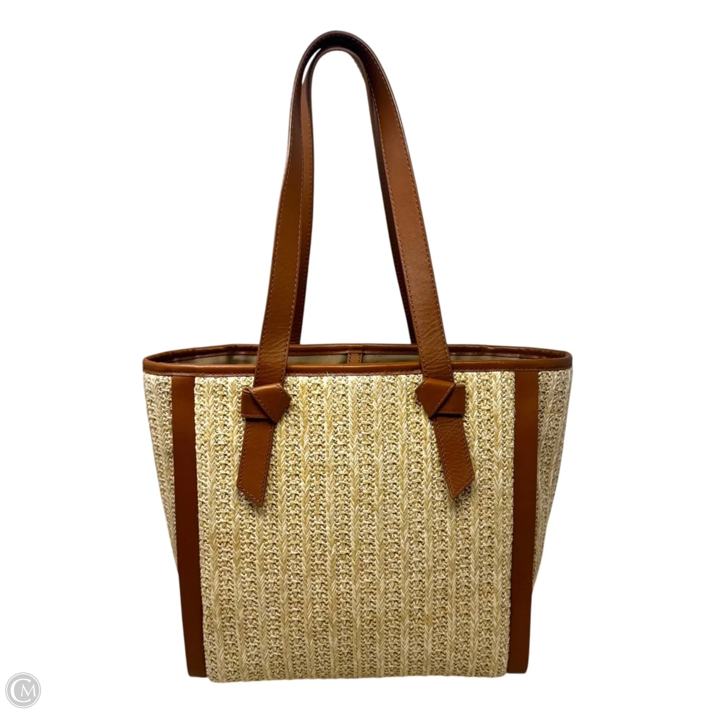 Leather & Straw Tote By Talbots, Size: Medium