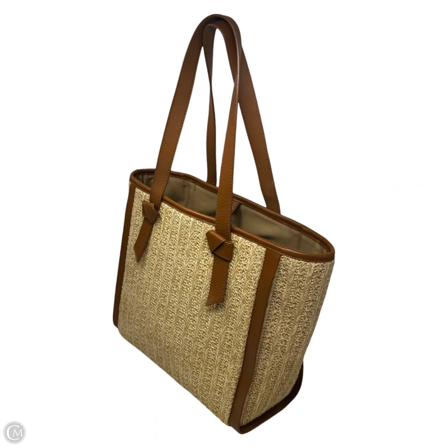 Leather & Straw Tote By Talbots, Size: Medium