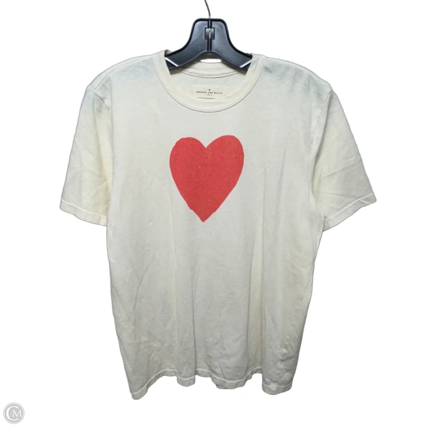 The "Heart" Tee By Imogene and Willie In Cream & Red, Size: S