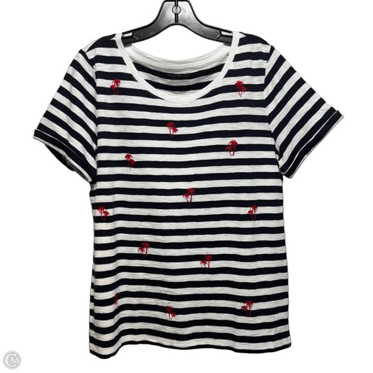 Top Short Sleeve By Talbots In Striped Pattern, Size: M