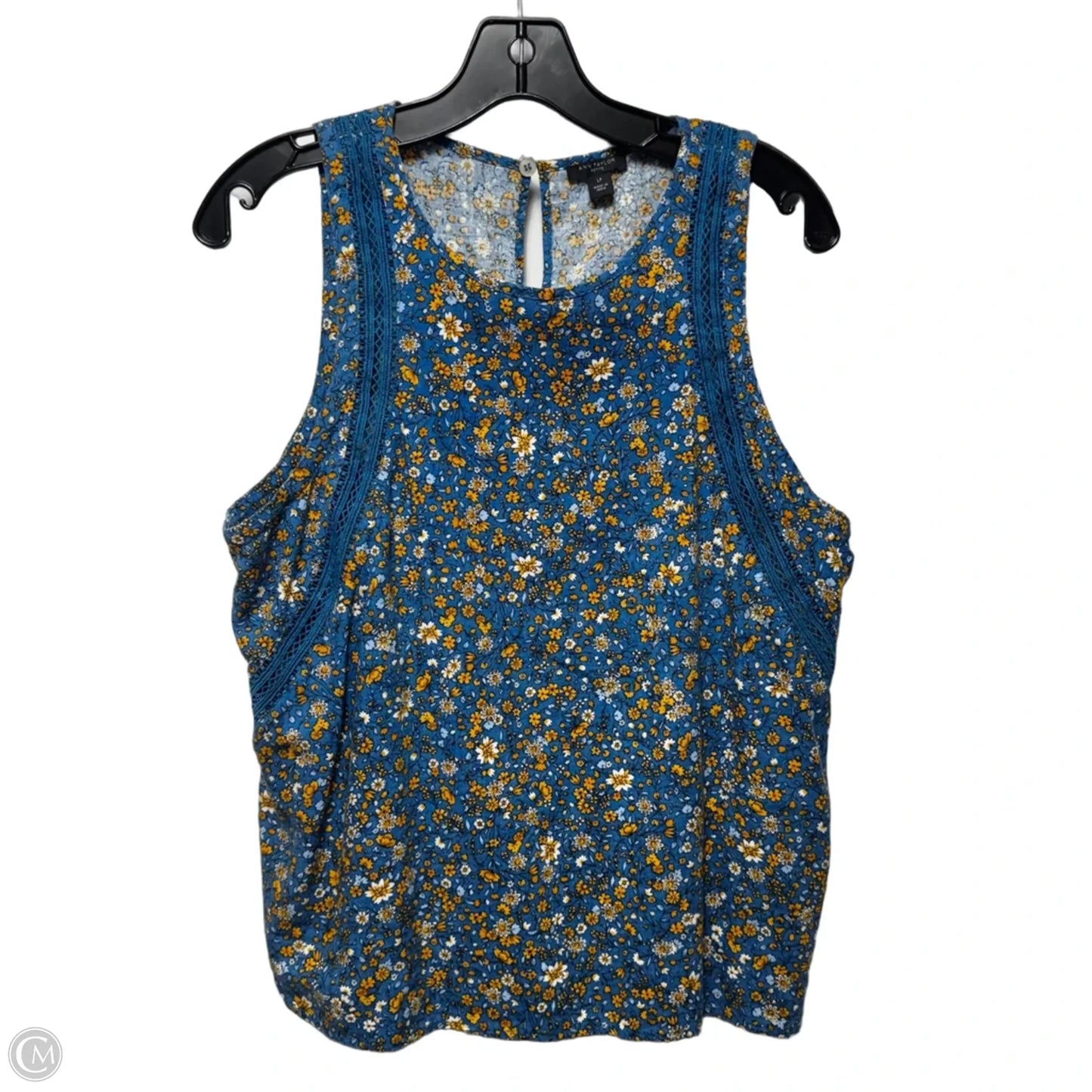 Linen Blend Top Sleeveless By Ann Taylor In Floral Print, Size: Lp