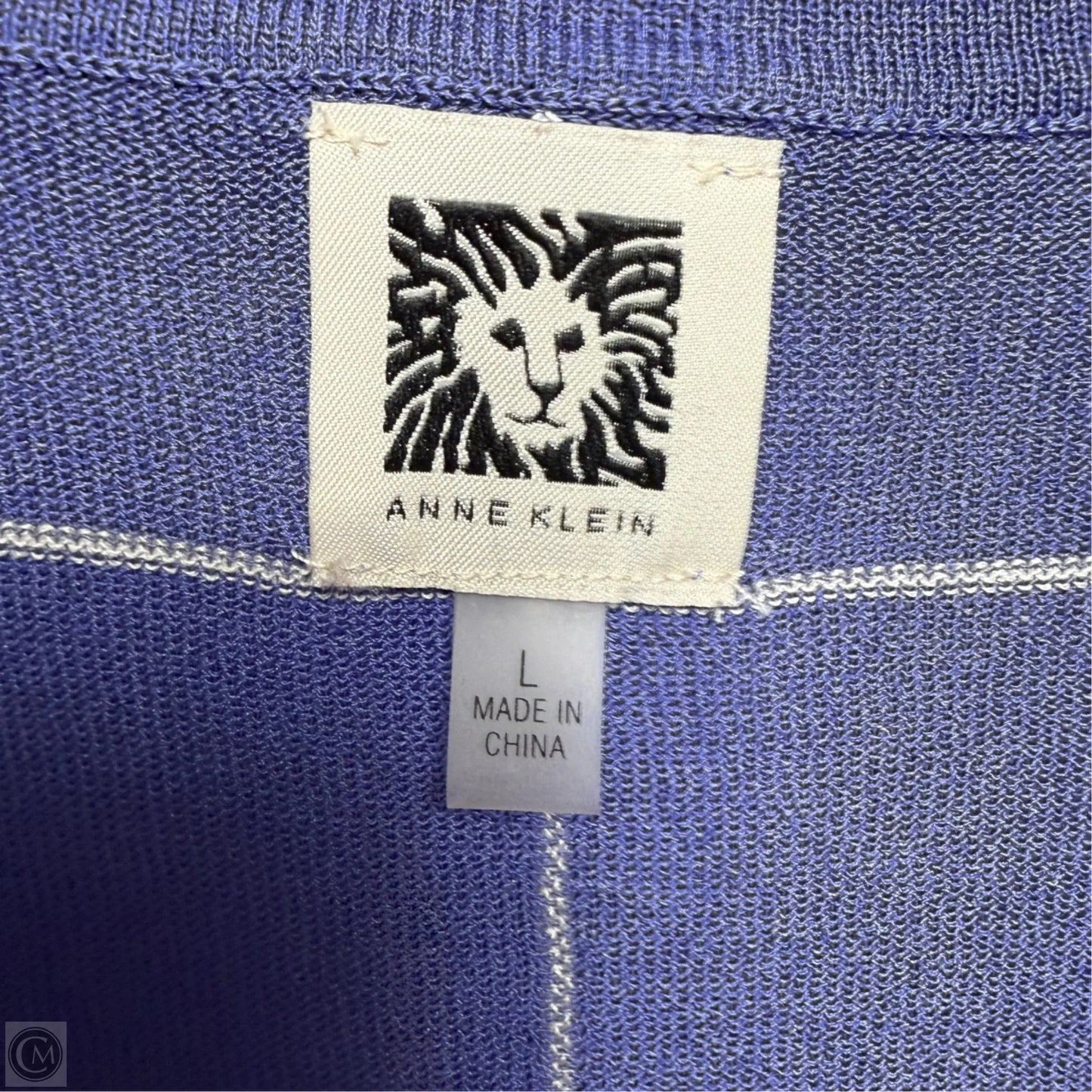 Open Front Sweater Cardigan By Anne Klein In Purple, Size: L