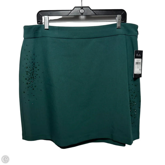 Jeweled Short Suit Skirt Designer By Karl Lagerfeld In Green, Size: 16
