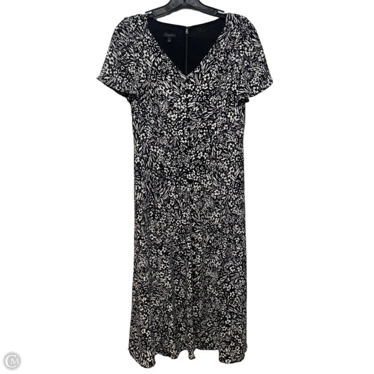 Dress Casual Midi By Talbots In Black & Cream, Size: 2