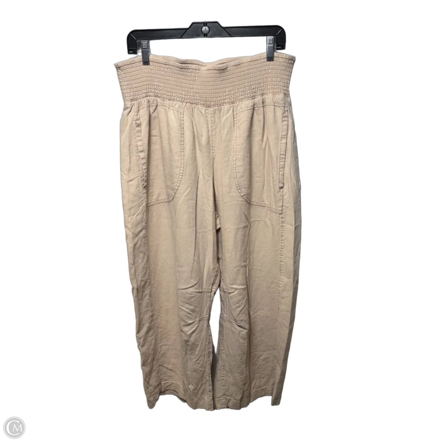 Linen Blend Pants Lounge By Pilcro In Peach, Size: Xl