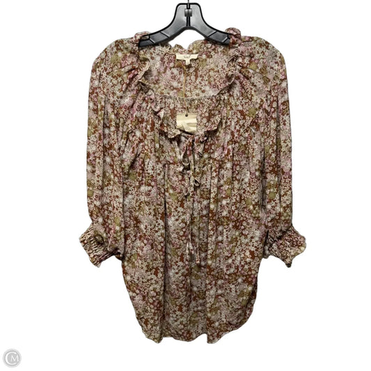 Top 3/4 Sleeve By Easel In Floral Print, Size: L
