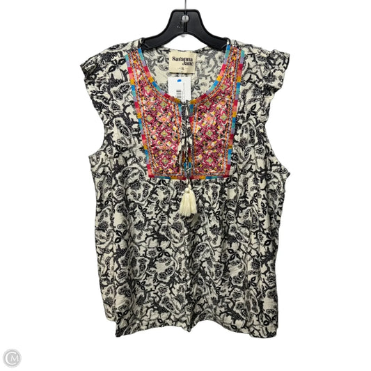 Top Sleeveless By Savanna Jane In Paisley Print, Size: Xl