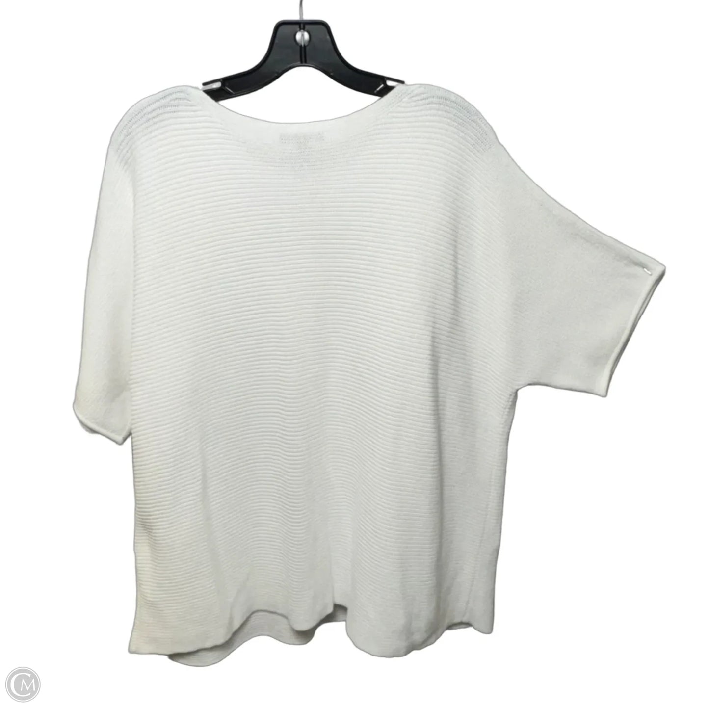 Organic Cotton Short Sleeve Sweater By Eileen Fisher In White, Size: L