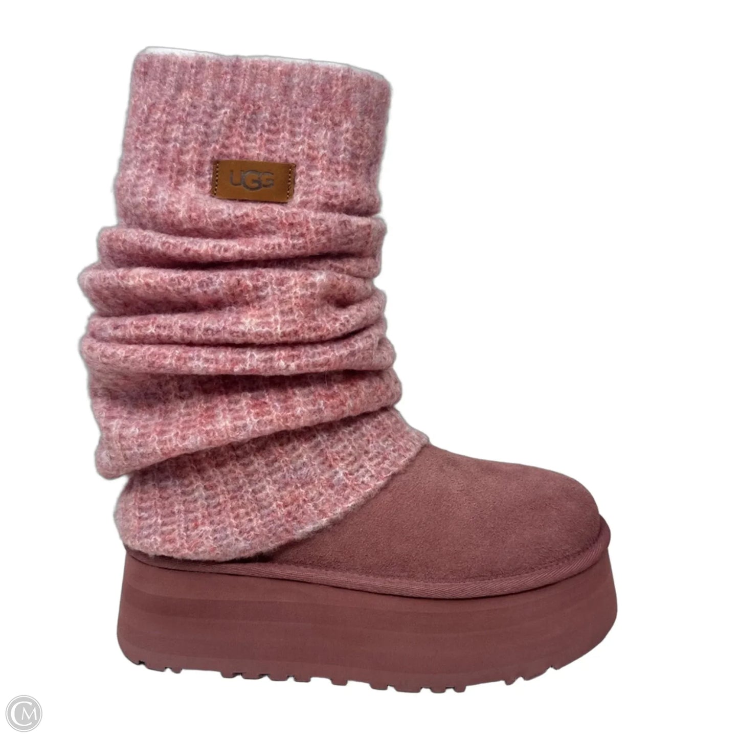 Mini Dipper Leg Warmer Boots Designer By Ugg In Pink, Size: 6