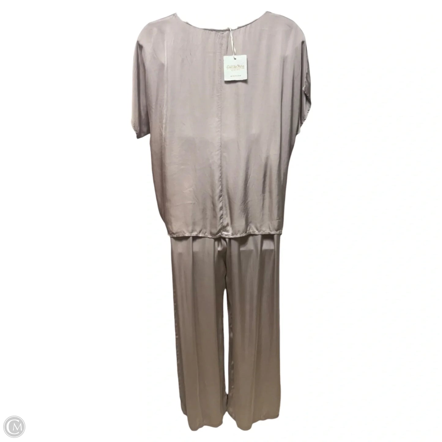 Silk Blend 2 Piece Lounge Set By CobbleStone In Taupe, Size: L/XL