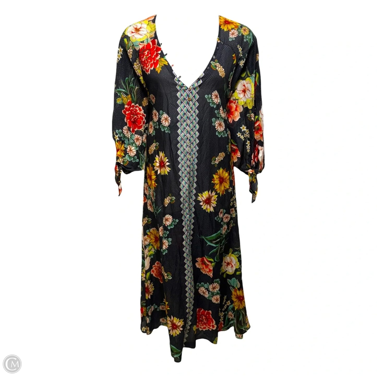 Women’s Floral Border Long Dress By Johnny Was In Floral Print, Size: Xl