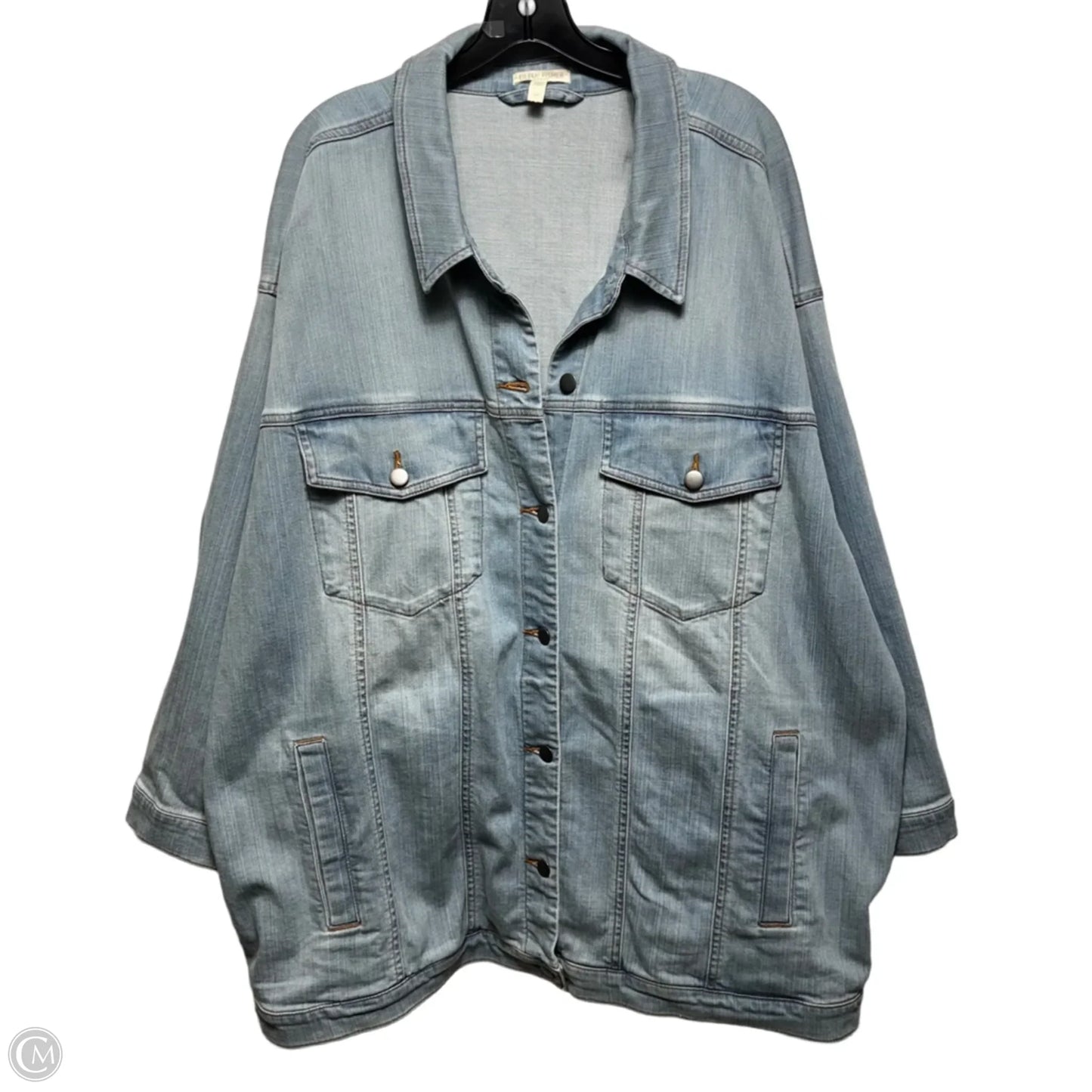Organic Cotton Jacket Denim By Eileen Fisher In Blue Denim, Size: 2x
