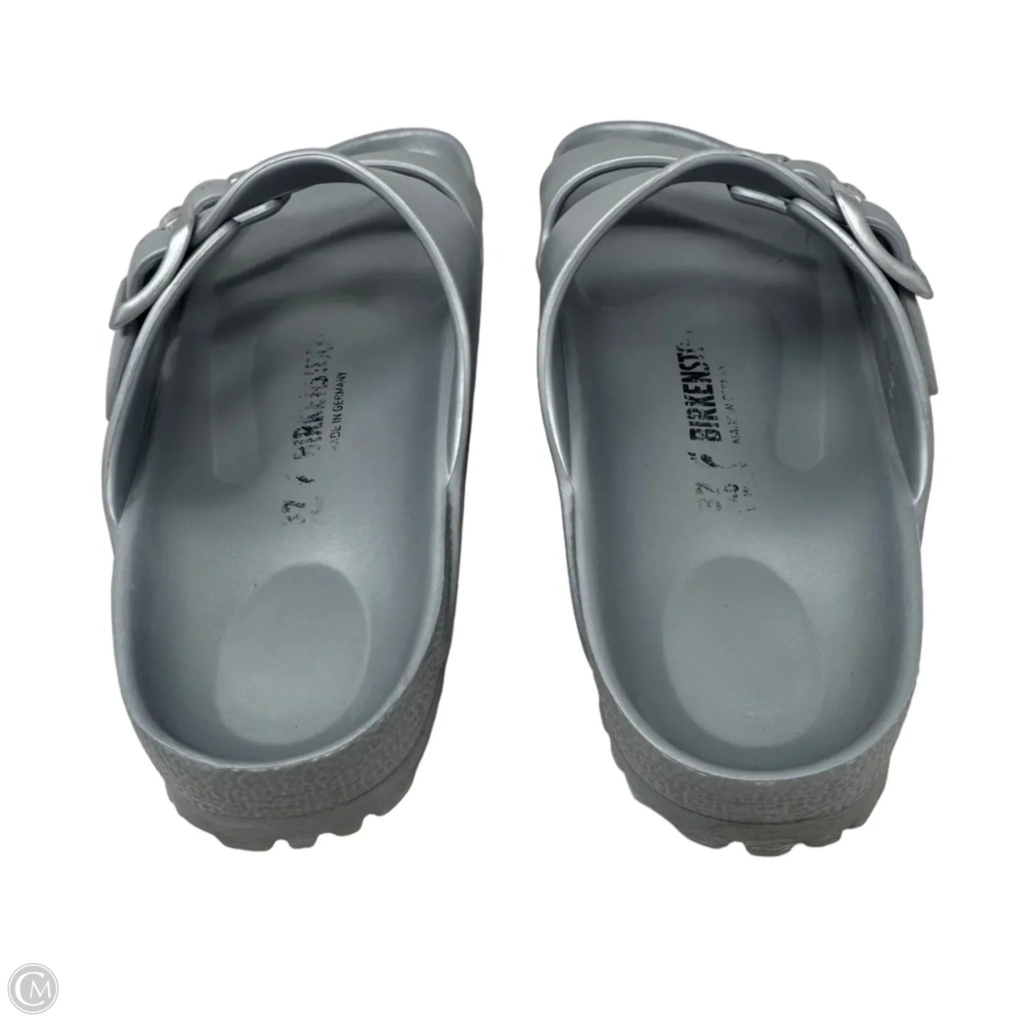 Arizona Essentials EVA Sandals By Birkenstock In Metallic Silver, Size: 6-6.5 (Eu 37)