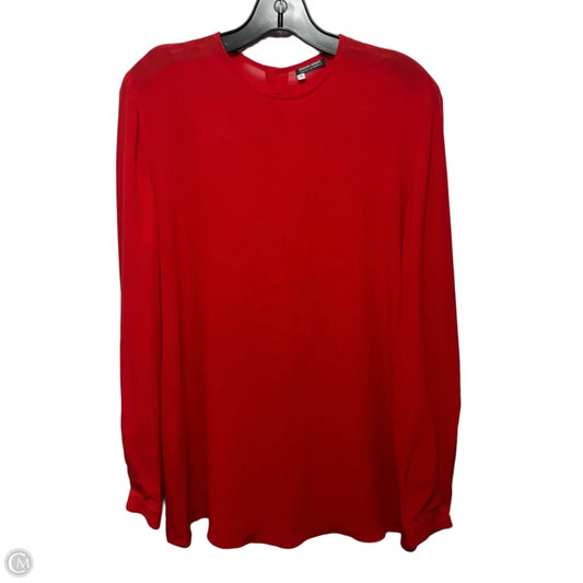 Blouse Luxury Designer By Giorgio Armani In Red, Size: M (42)
