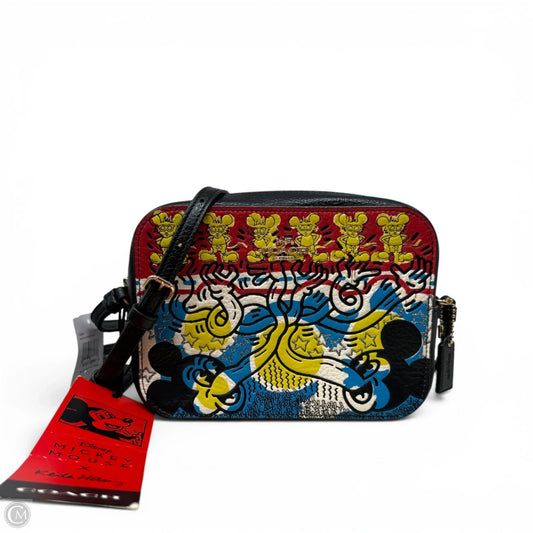 Disney Mickey Mouse X Keith Haring Mini Camera Bag Designer By Coach, Size: Small