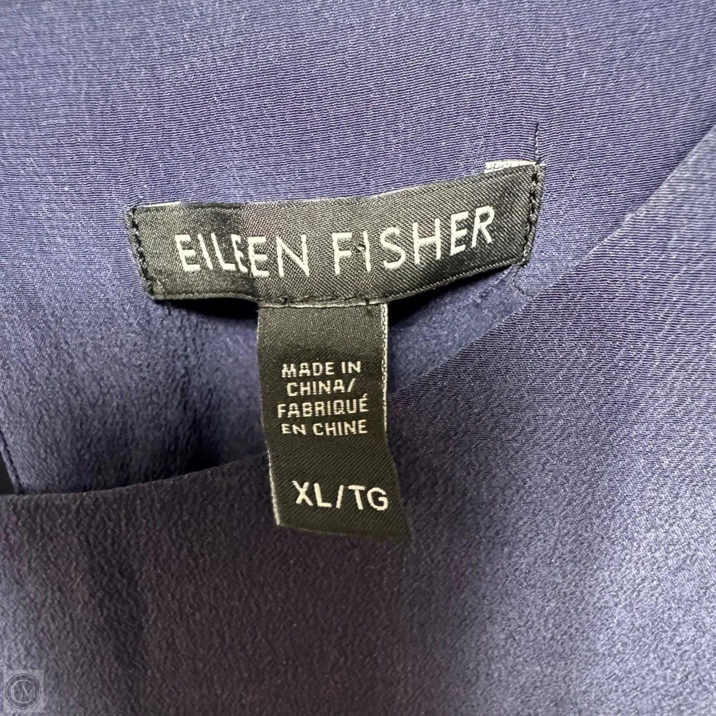 Asymmetrical Silk Dress Casual Midi By Eileen Fisher In Navy, Size: Xl