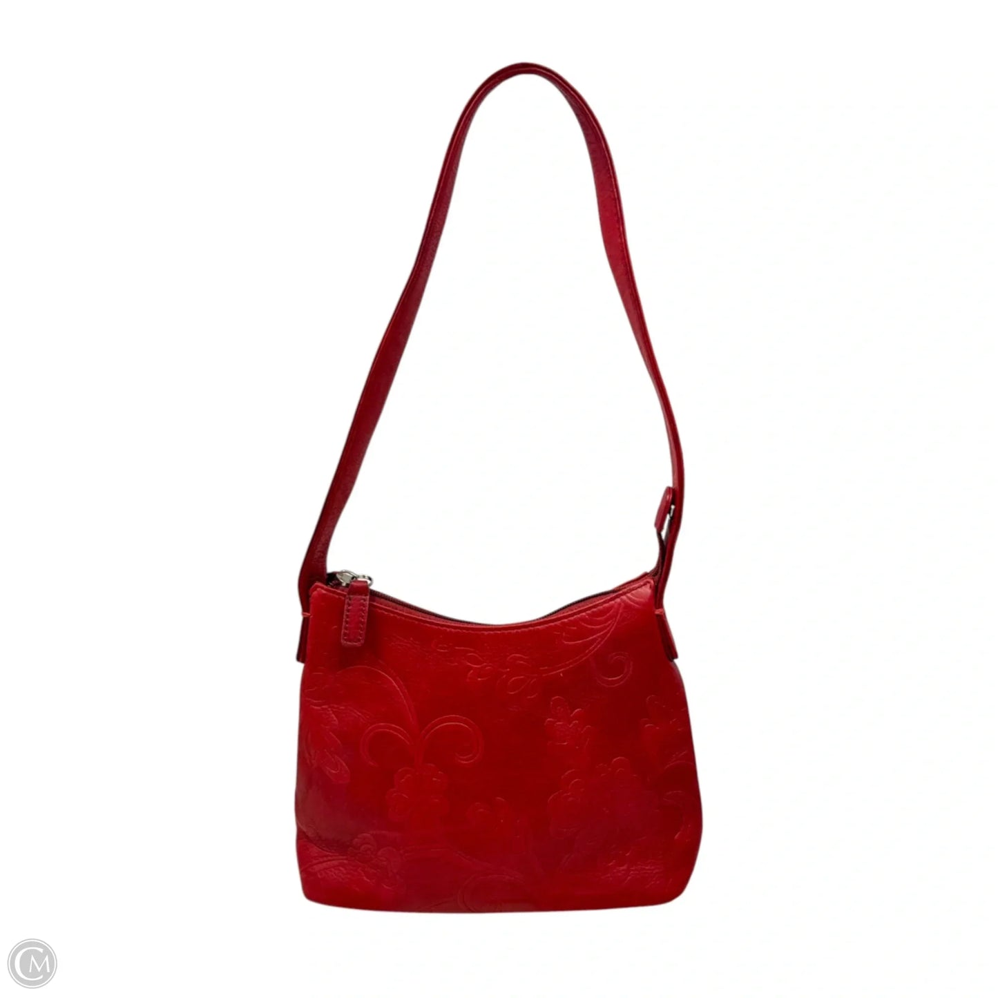Embossed Leather Mini Handbag By Fossil, Size: Small