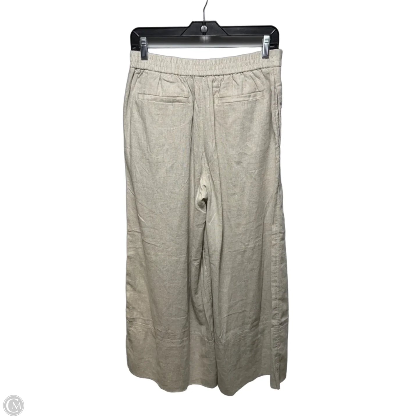 Wide Leg Cropped Pants Linen Blend By Banana Republic In Cream, Size: S