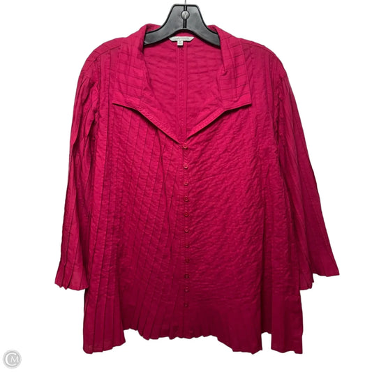 Top 3/4 Sleeve By John Mark In Pink, Size: 1x