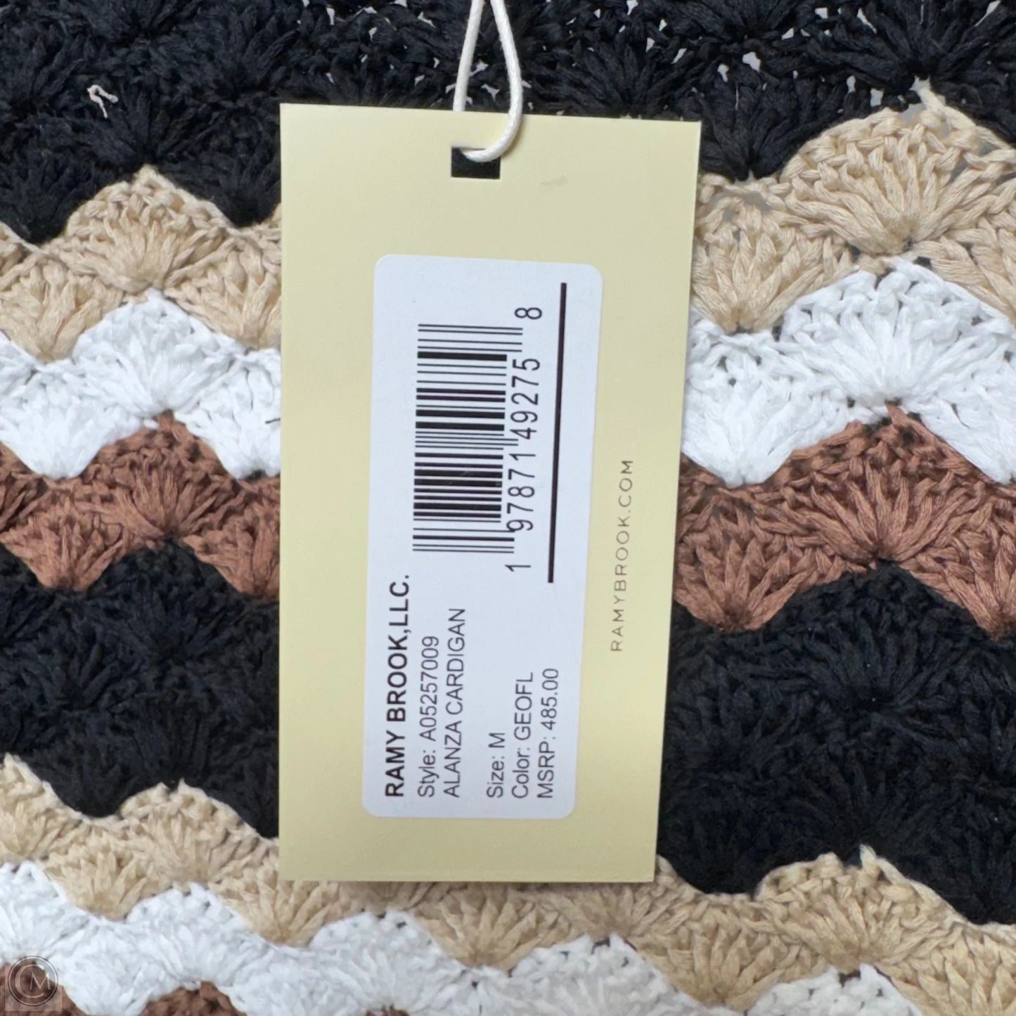 Alanza Sweater Cardigan By Ramy Brook In Chevron Pattern, Size: M