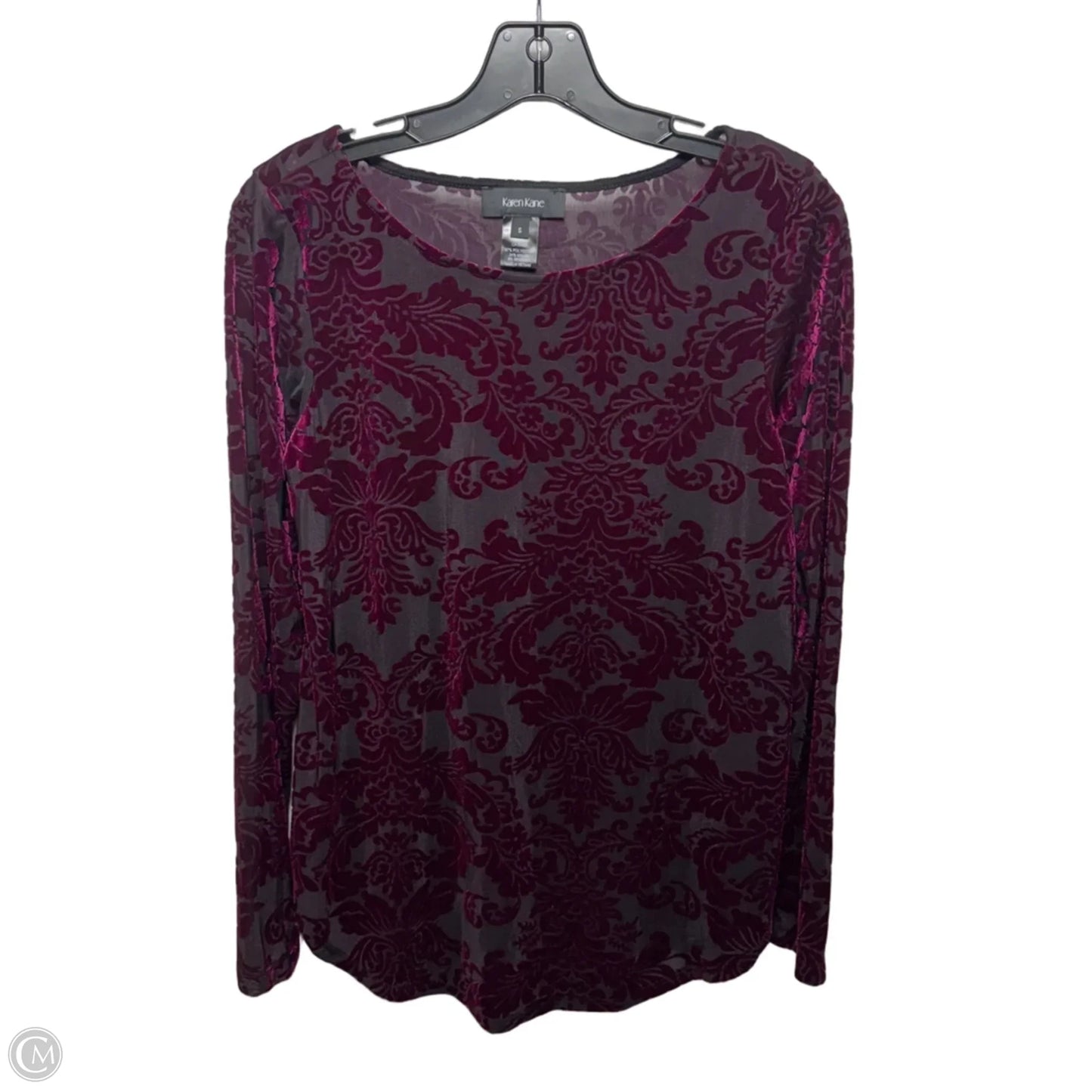Top Long Sleeve By Karen Kane In Maroon, Size: S