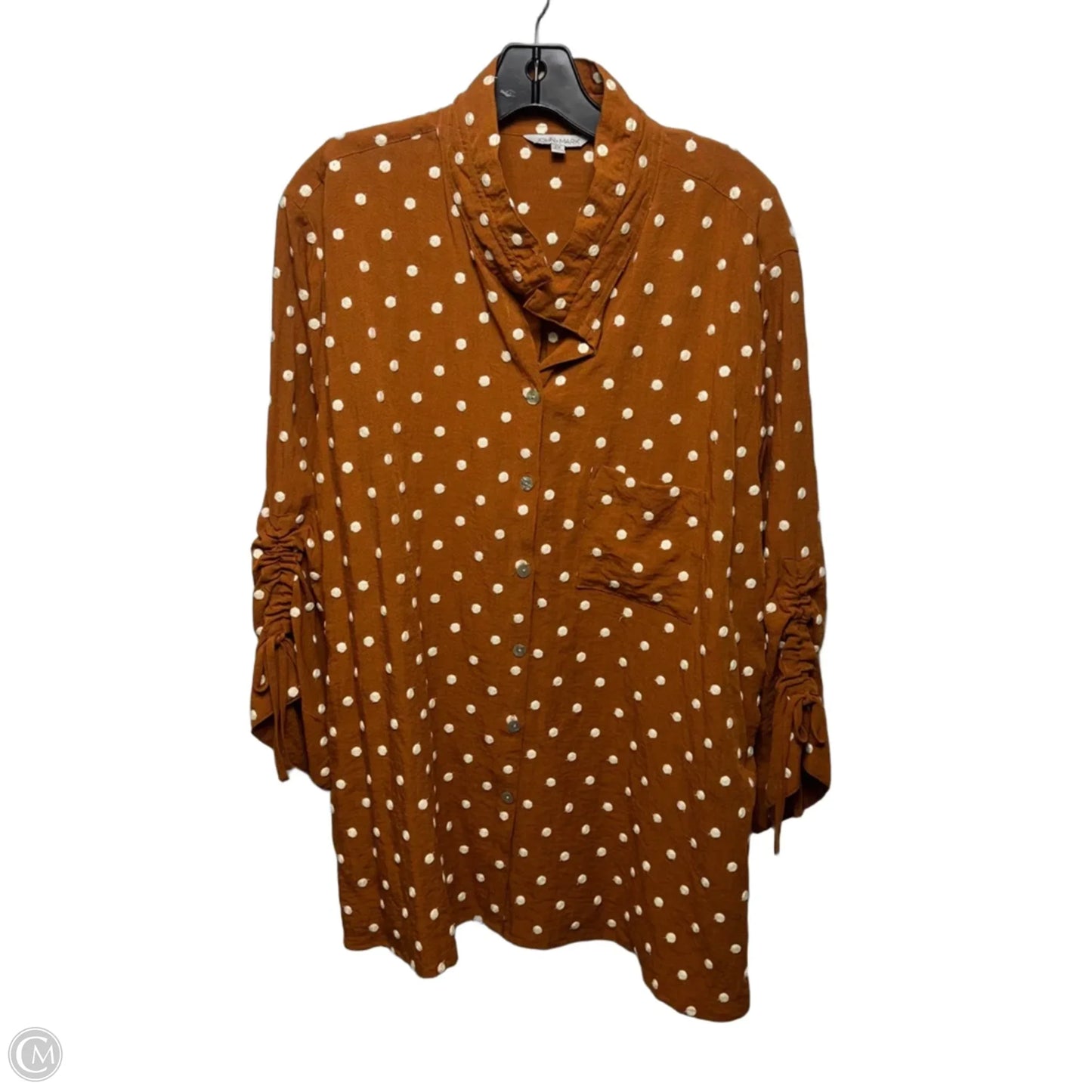 Top 3/4 Sleeve By John Mark In Polkadot Pattern, Size: 2x