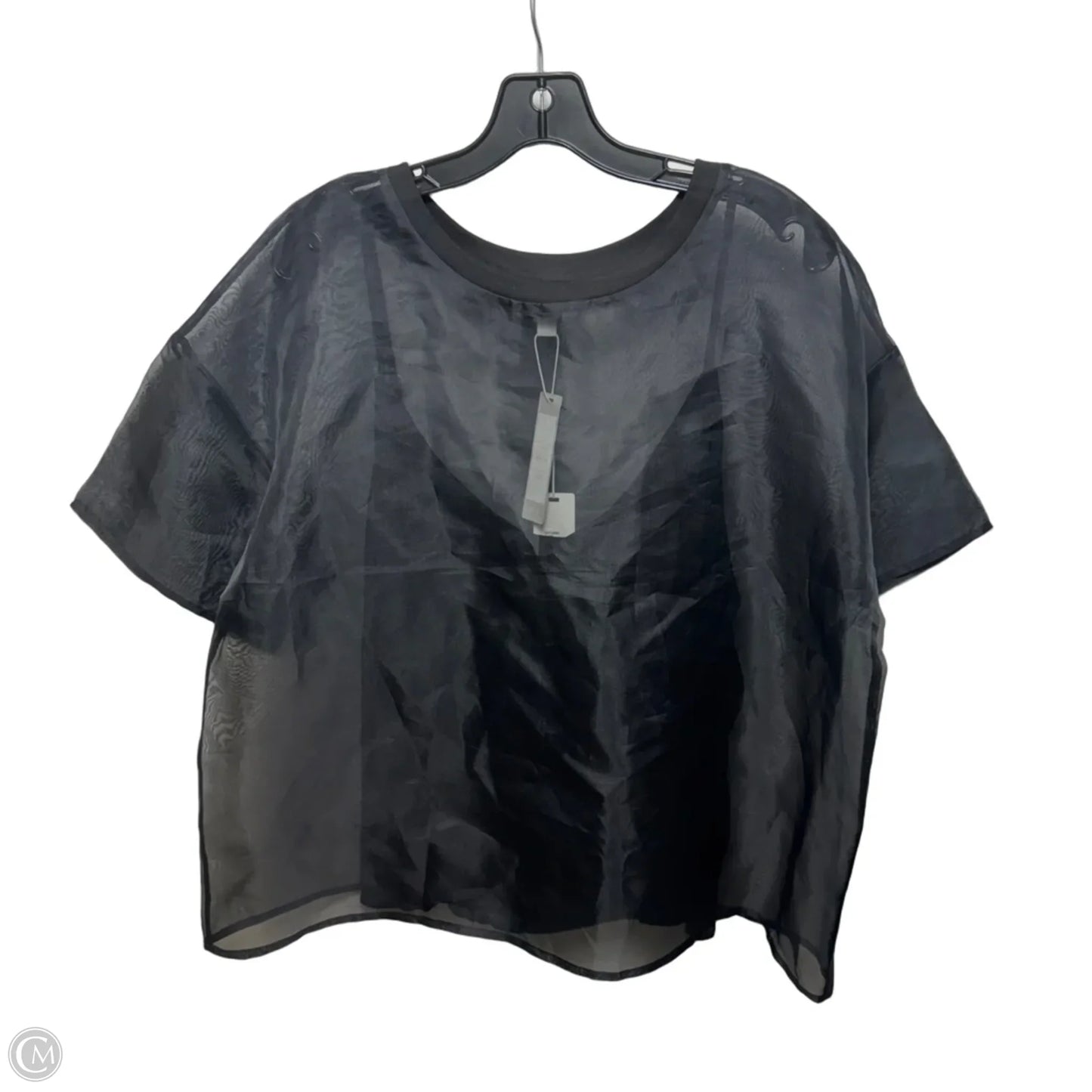 Silk Top Short Sleeve By Every In Black, Size: Xl