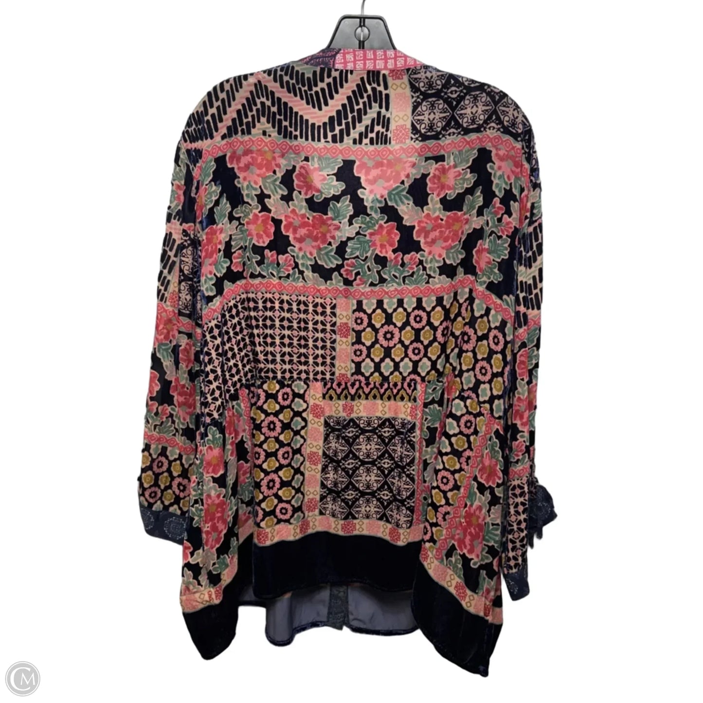 Fleur De Lis Top Long Sleeve By John Mark In Floral Print, Size: 3x