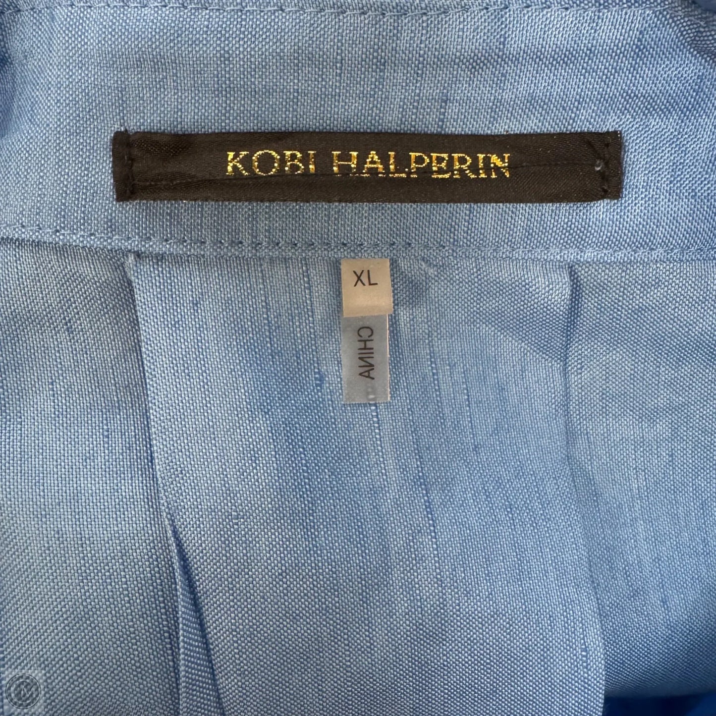 Linen Blend Tunic Long Sleeve By Kobi Halperin In Blue, Size: Xl