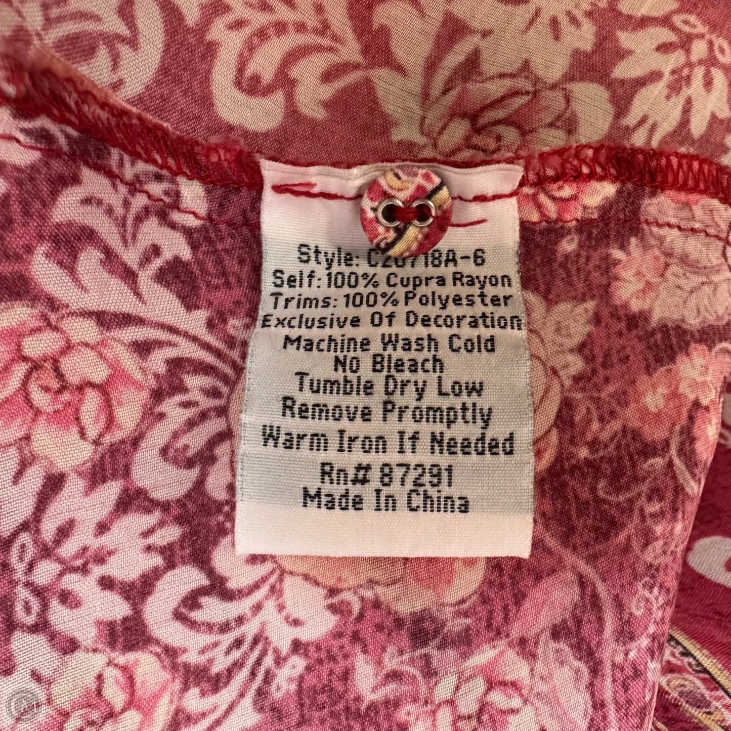 Tunic Long Sleeve By Johnny Was In Red