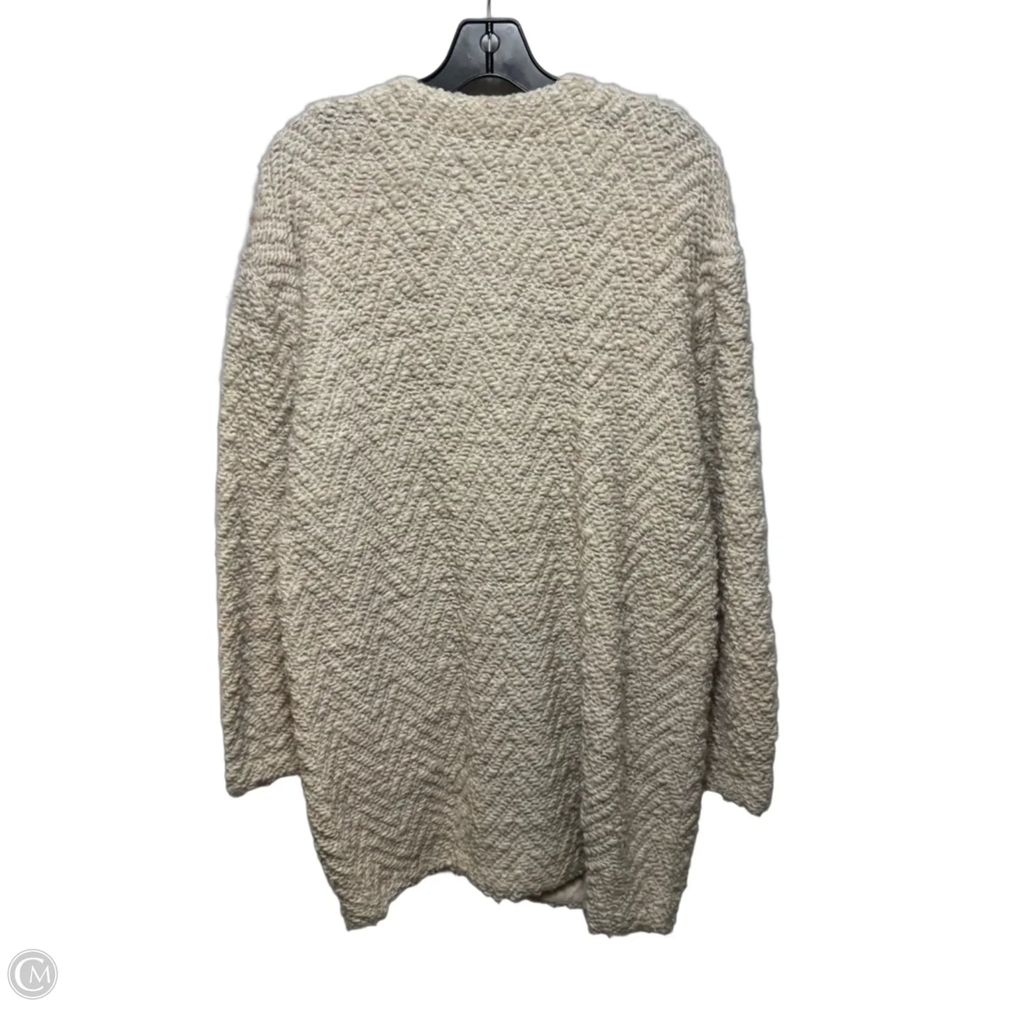 Wool Blend Sweater Cardigan By Eileen Fisher In Cream, Size: M