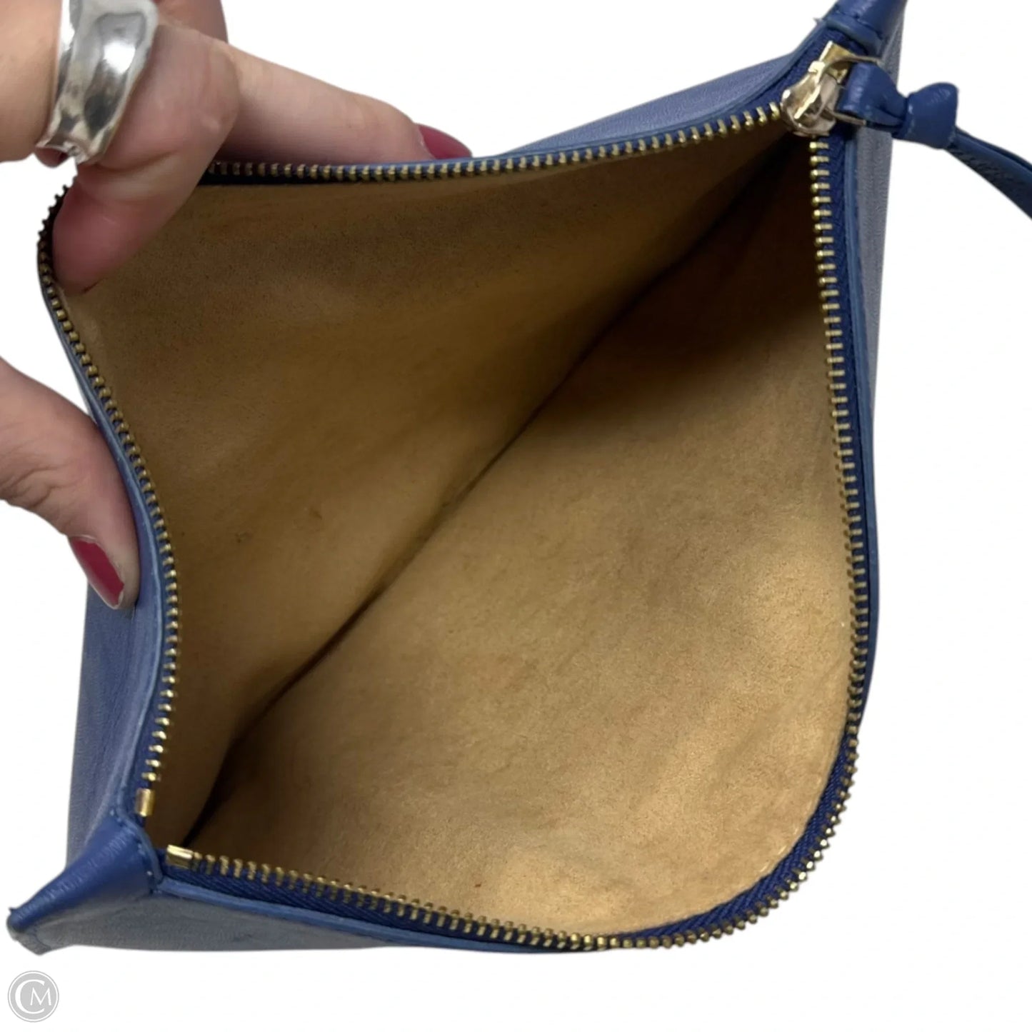 AS IS Limited Edition Leather Zip Document Pouch with Mirror Luxury Designer By Bottega Veneta, Size: Small