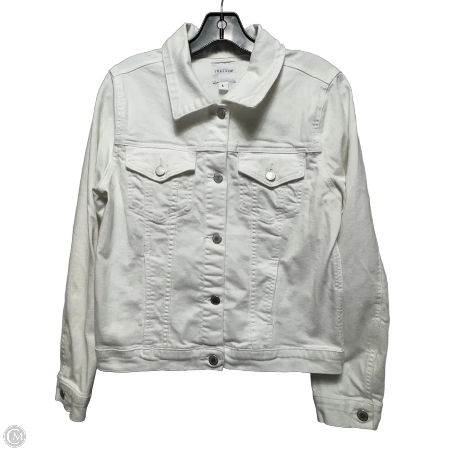 Jacket Denim By Clothes Mentor In Yellow, Size: L