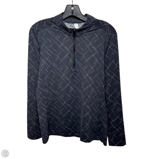 Athletic Top Long Sleeve Collar By Adidas In Black, Size: M