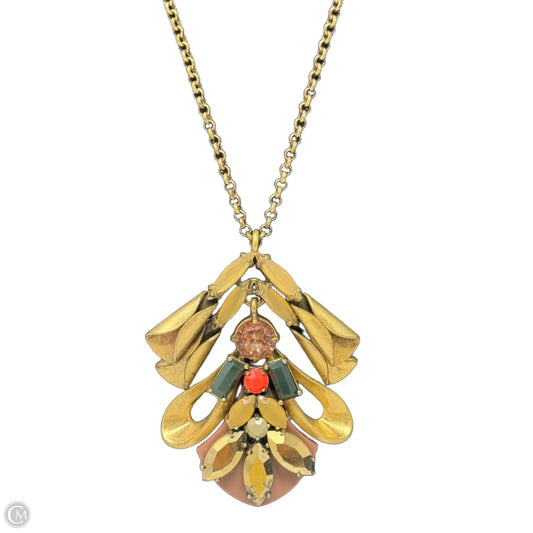 Vintage Art Deco Floral Pendant Statement Necklace By J. Crew