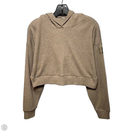 Athletic Sweatshirt Cropped Hoodie By Alo In Tan, Size: XS ESTIMATED