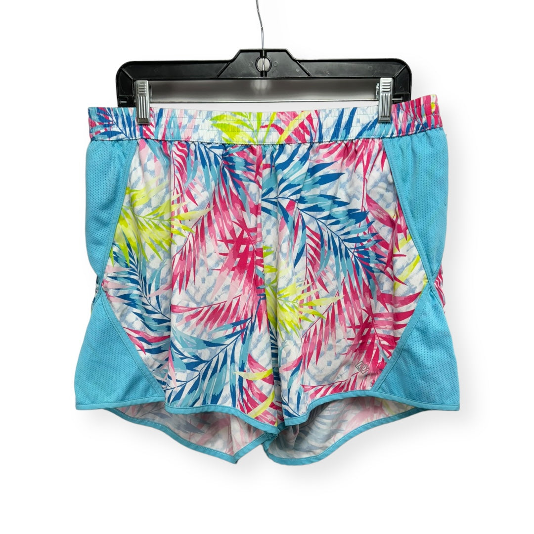 Tropical Print Athletic Shorts Zelos, Size 1x