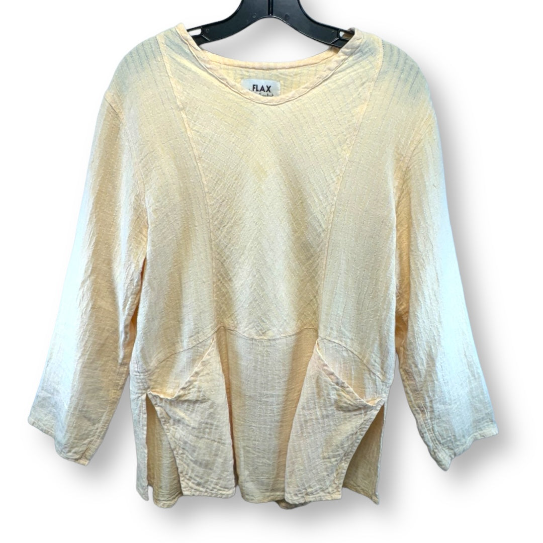 Yellow Top Long Sleeve Flax, Size S
