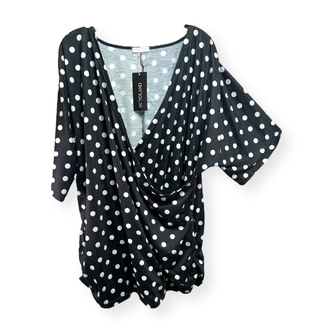 Polkadot Pattern Top Short Sleeve In’Voland Size 2x