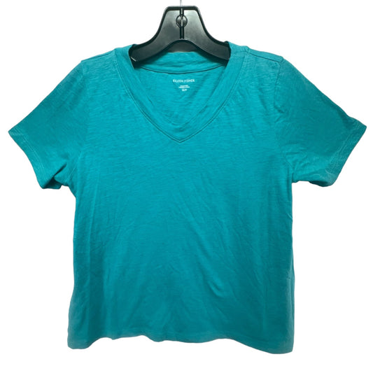 Aqua Top Short Sleeve Designer Eileen Fisher, Size Xs