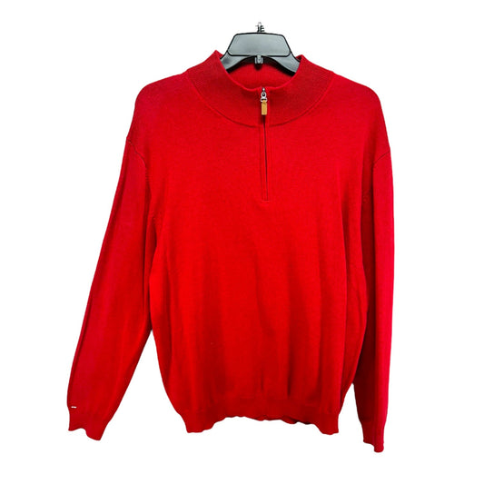 Men’s Quarter Zip Sweater By Roundtree & Yorke In Red, Size: Xl